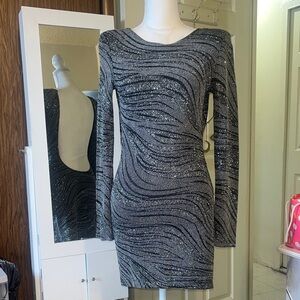 Sexy Elegant Black and Silver Dress